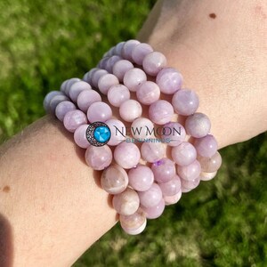 Pink Kunzite Bracelet 7-8mm - Elastic Bracelet - Crystals Bracelet - Kunzite Jewelry - Dainty Pink Gemstone - Genuine Pink Kunzite image 3