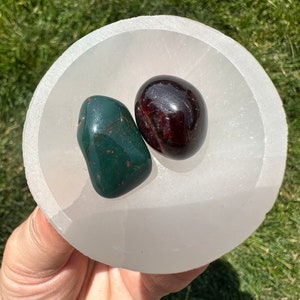 Bloodstone & Garnet Crystal Set Strength and Healing Tumbled Bloodstone Tumbled Garnet Root Chakra Crystal Kit Protection Stones image 2