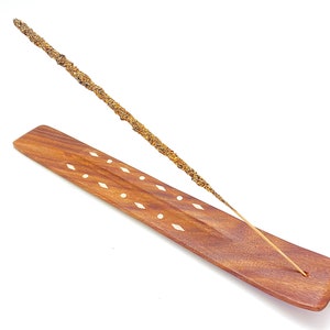 White Diamond Incense Burner - White Inlay Incense Burner - Wooden Incense Holder - Incense Stick Holder - Stick Incense Burner Wooden