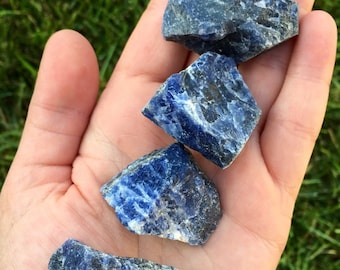 Raw Sodalite - Rough Sodalite Healing Crystal - Grade A - Natural Blue Sodalite Crystal - Throat Chakra Stone - Healing Crystals & Stones