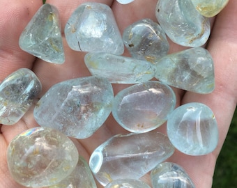 Blue Topaz Tumbled Stone - Multiple Sizes Available - Tumbled Blue Topaz Crystal - Polished Blue Topaz Gemstone - Gemmy Blue Natural Topaz