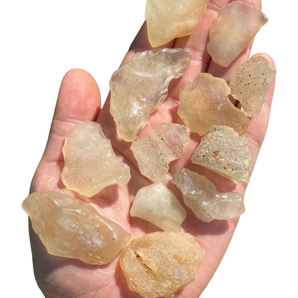 Raw Libyan Desert Glass Crystal (2g - 16g) - Libyan Gold Tektite - Raw Libyan Desert Glass Stone - Raw Yellow Tektite - Rough Desert Glass
