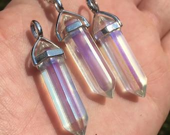 Angel Aura Quartz Pendant - Aura Quartz Pendant - Crystal Necklace - Angel Aura Quartz Necklace - Polished Aura Quartz Crystal Charm