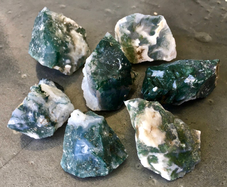 Raw Moss Agate Stone Raw Stones Raw Moss Agate Crystal Healing Crystals and Stones Moss Agate Stone Rough Moss Agate Crystal image 4