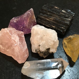 Good Vibes Crystal Set Raw Crystals and Stones Healing Crystal Crystal Starter Kit Good Vibrations Positive Energy Raw Crystal Set image 6