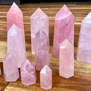 Rose Quartz Point - Rose Quartz Crystal Polished Tower - Grade A - Polished Rose Quartz Gemstone Tower - Tumbled Rose Quartz Crystal Point