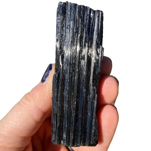 Raw Black Tourmaline Log (0.5”- 9”) A-Grade - Rough Black Tourmaline Stone - Natural Black Tourmaline Crystal - Several Sizes - From Brazil