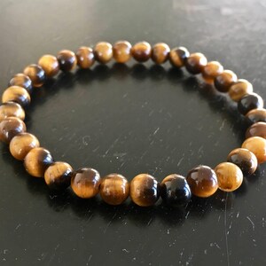 Occhio di tigre - Braccialetto con occhio di tigre - Braccialetto di cristallo - Gioielli con occhio di tigre - Braccialetto elastico - Bracciale a strati - Braccialetto con pietre preziose vere immagine 5
