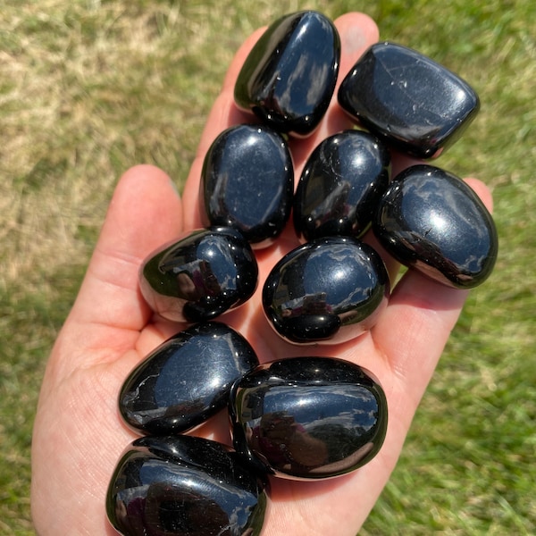 Jet Tumbled Stone - Tumbled Jet Stone - Multiple Sizes Available - Black Jet Crystal - Black Stone - Grounding Crystal - Root Chakra Crystal