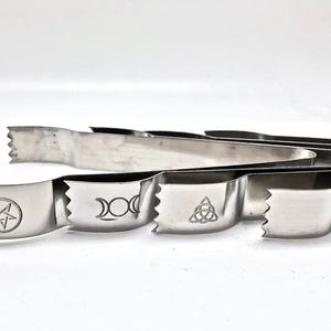 Charcoal Tongs - Stainless Steel Tongs - Engraved Tongs - Metal Tongs - Mini Tongs - Silver Tongs - Hookah Tongs - Ice Tongs