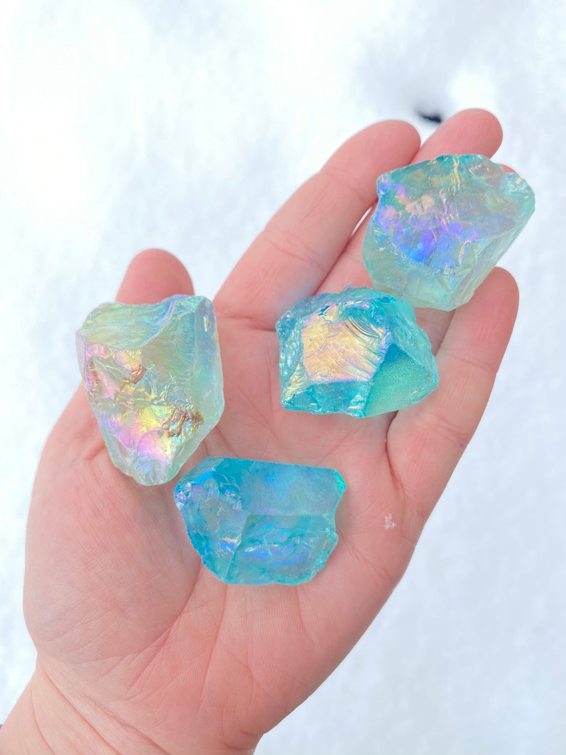 Raw Aqua Aura Quartz Crystal Rough Aqua Aura Quartz Stone Raw Aqua Aura Quartz Stone Raw Blue Quartz Healing Crystals and Stones image 3