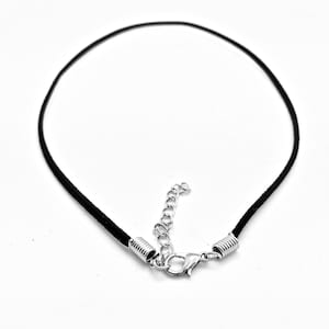 Black Suede Cord  - Black Cord Suede Necklace 18&quot; + 2&quot; Extender - Finished Suede Cord Necklace - Finished Black Necklace - Cord for Pendants