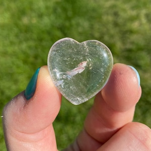Clear Quartz Crystal Heart (0.75"-1.5") Tumbled Clear Quartz Heart Stone - Polished Crystal Clear Quartz - Clear Quartz Stone Heart image 1