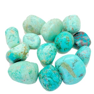 Peruvian Turquoise Tumbled Stone Chrysocolla Tumbled Turquoise Crystal Polished Blue Turquoise Stone From Peru Natural Turquoise image 1