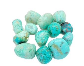 Peruvian Turquoise Tumbled Stone (Chrysocolla) - Tumbled Turquoise Crystal - Polished Blue Turquoise Stone From Peru - Natural Turquoise