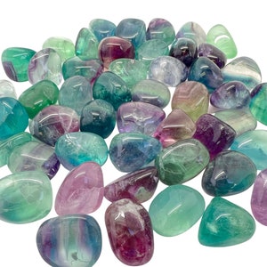 Rainbow Fluorite Tumbled Crystal - Grade AA - Multiple Sizes Available - Tumbled Rainbow Fluorite Stone - Polished Rainbow Fluorite Gemstone