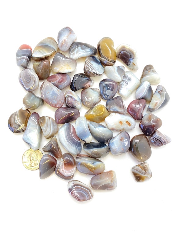 Botswana Agate Tumbled Stone - Multiple Sizes Available - Tumbled