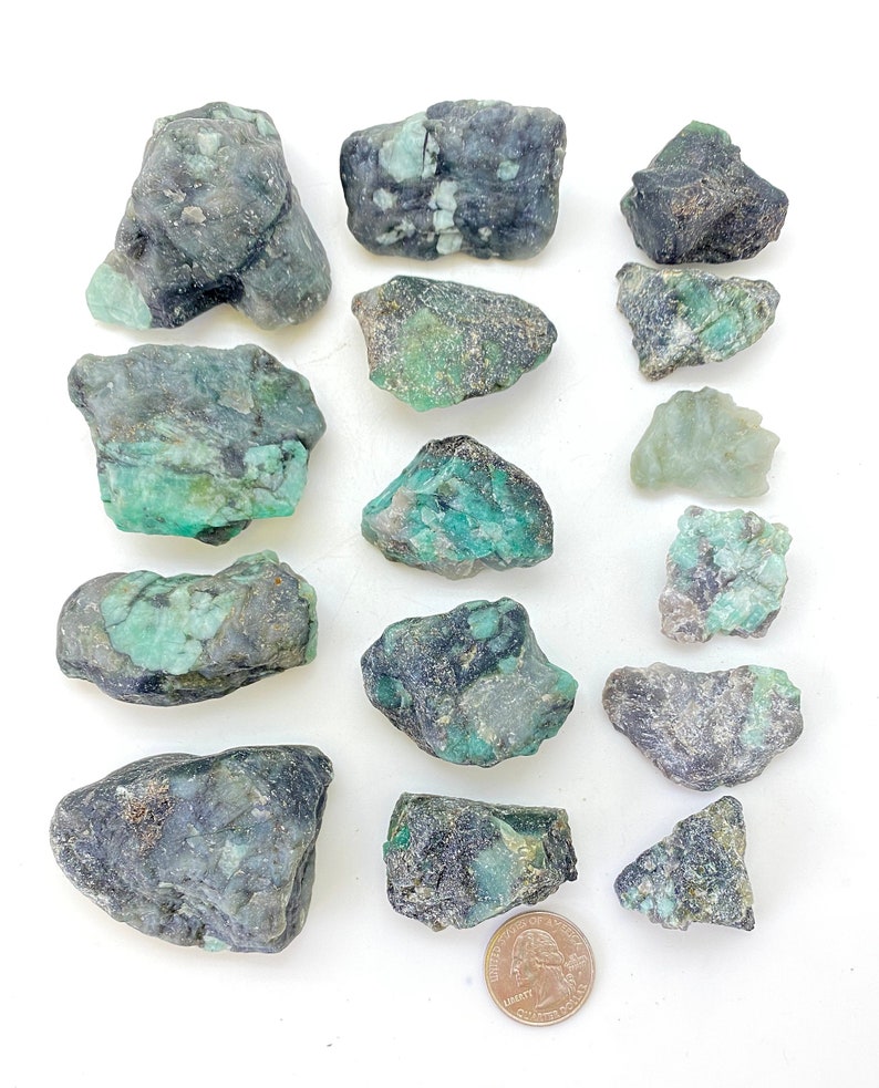 Raw Emerald Stone 13 Grade B Genuine | Etsy