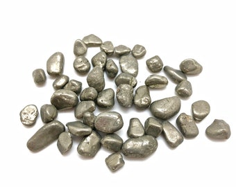 Pyrite Stone Chips - Tumbled Pyrite Chips - Healing Crystal & Stones - Pyrite Stone Tumbled Crystal Chips -