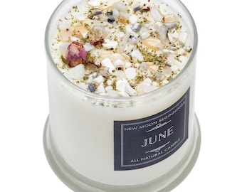 June Candle - Handmade Birthstone & Birth Month Candle - June Anniversary, Wedding, Birthday Gift - 100% Soy Aromatherapy Candle - Handmade!