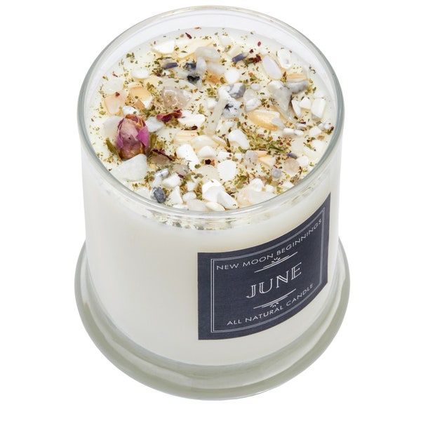 June Candle - Handmade Birthstone & Birth Month Candle - June Anniversary, Wedding, Birthday Gift - 100% Soy Aromatherapy Candle - Handmade!