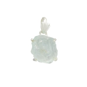 raw aquamarine pendant - raw aquamarine necklace - aquamarine jewelry - natural aquamarine - aquamarine raw - natural aquamarine crystal 679