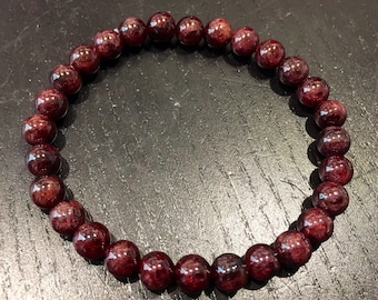 Garnet Bracelet - Crystal Bracelet - Garnet Crystal Jewelry - Garnet Elastic Bracelet - Stretch Bracelet - January Birthstone Gift