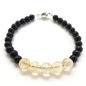 Solar Plexus Chakra Armband - Kristall Armband - Citrin und schwarzer Obsidian - Energie Armband - Kristall Armband - Chakra
