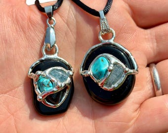 Protection Pendant - Keep Me Safe Pendant - Black Tourmaline Necklace - Intention Crystals Amulet - Protection Crystals - Crystal Necklace