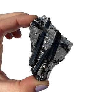 Raw Tourmalinated Quartz Crystal (0.5&quot; - 3.5&quot;) Raw Black Tourmaline Stone - Quartz Crystal - Black Tourmaline Rough - Tourmalated Quartz