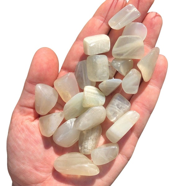 Moonstone Tumbled Stone - Light Moonstone Crystal - Small Polished Moonstone Gemstone - Tumbled White Moonstone Crystal - Moonstone Tumbles