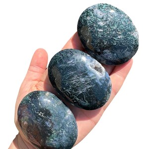 Mosagaat Palmsteen (2"-3") Mosagaat Zorgsteen - Gepolijst mosagaatkristal - Kleurrijke en hoogwaardige agaat - sommige hebben Druzy! 2.5" to 2.75"