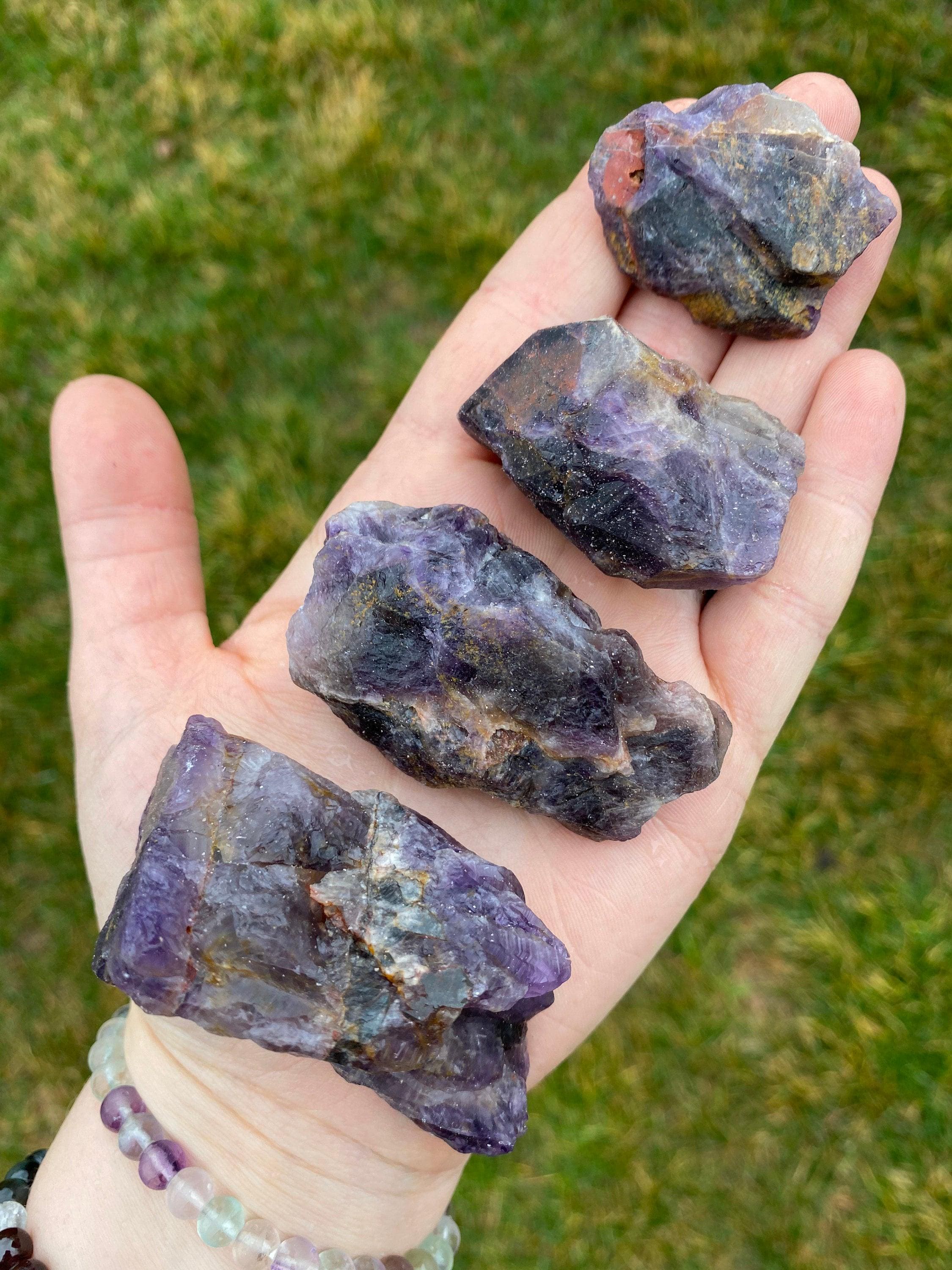 Raw Amethyst Hematite Crystal - Amethyst Crystals w/ Hematite Inclusions - Raw Hematite in Amethyst - Rough Amethyst with Hematite Inclusion
