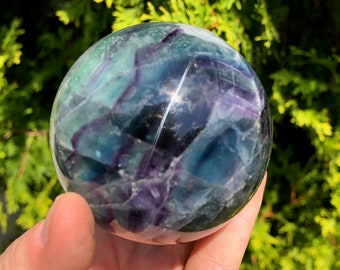 Rainbow Fluorite Crystal Sphere - Rainbow Fluorite Sphere - Polished Rainbow Fluorite - Healing Crystals & Stones - Fluorite Crystal Sphere