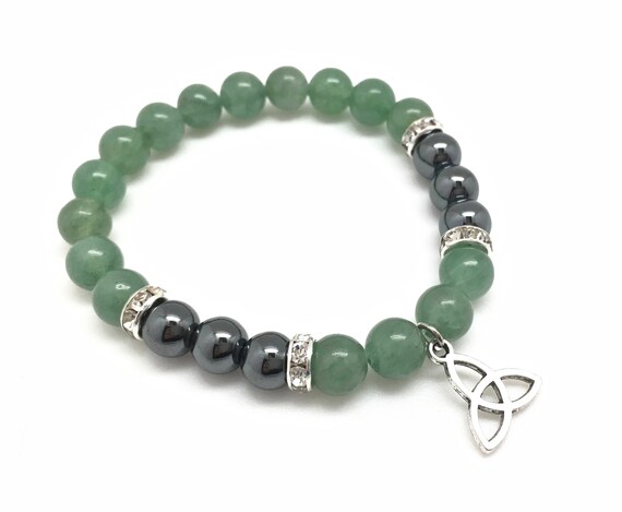 Delicate Aventurine Bracelet Heart Hematite
