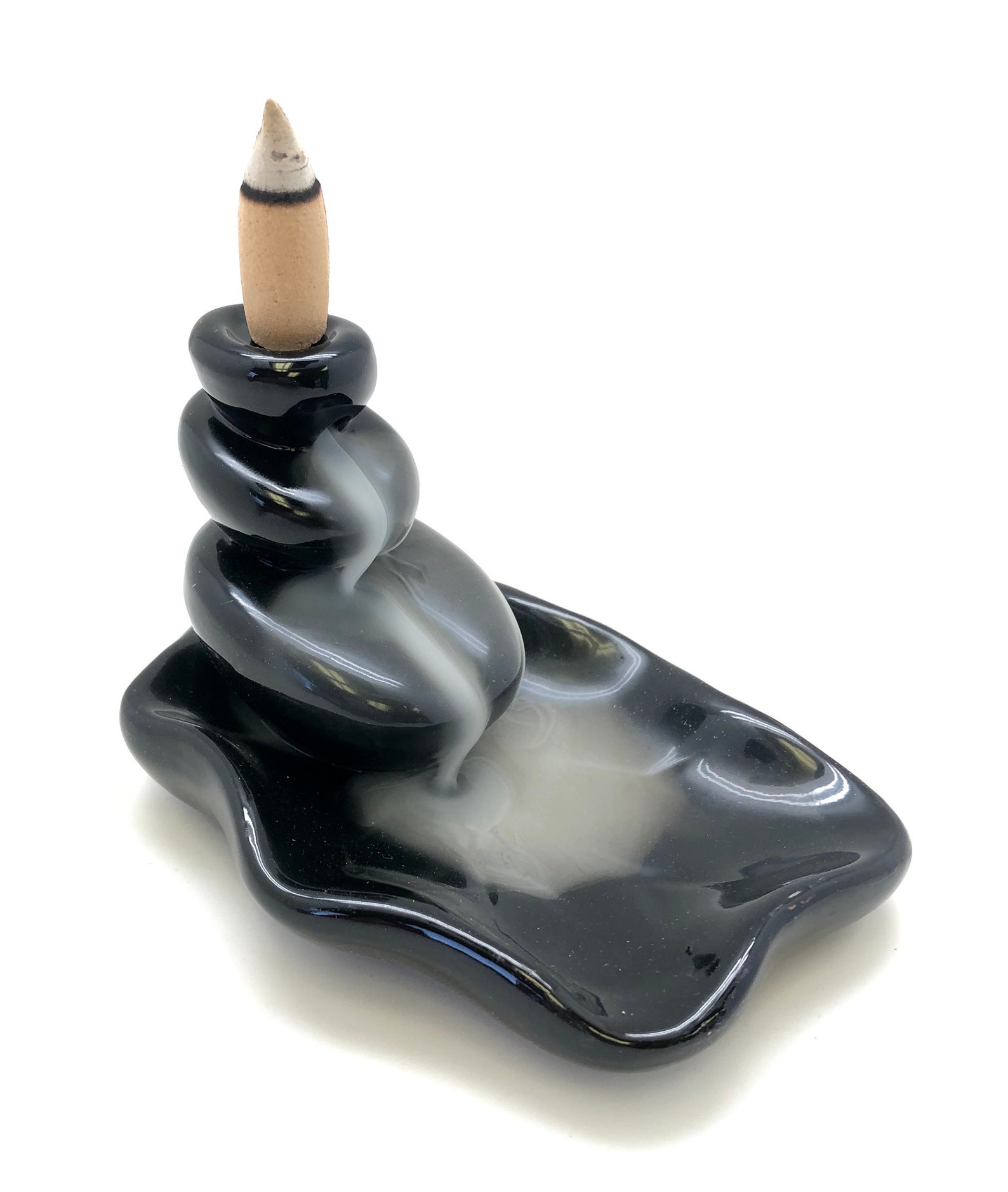 Water Lily Backflow Incense Cone Burner Ceramic Backflow Etsy