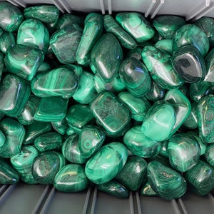 Malachite Tumbled Stone Multiple Sizes Available Tumbled Malachite Crystal Polished Green Malachite Gemstone Natural Malachite Stone image 5