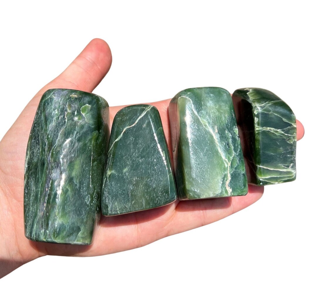 Six Rivers Jade Nephrite Jade Stone Standing Freeform (1.5