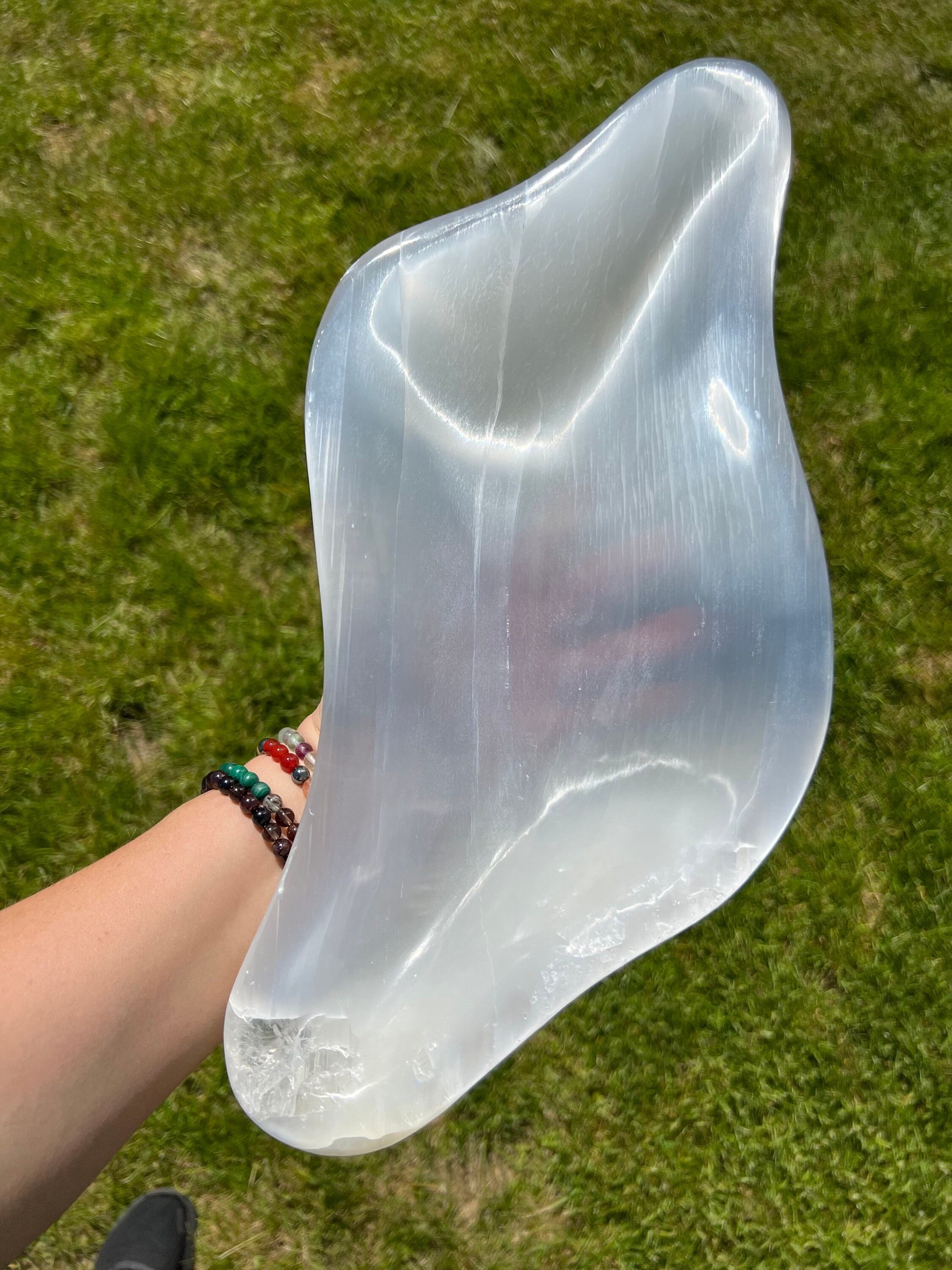 Unique Selenite Bowl - Satin Spar Basin Shaped Crystal Charging Polished Decor 28