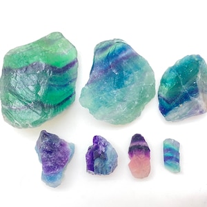 Raw Rainbow Fluorite Crystal (.5&quot; - 3.5&quot;) - Grade A - Rainbow Fluorite Crystal - Rough Rainbow Fluorite - Raw Fluorite Stone