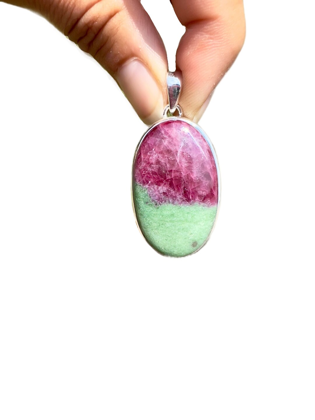 Ruby in Zoisite Pendant Anyolite Necklace Raw Ruby Zoisite Necklace