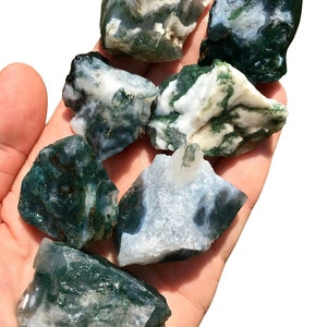Raw Moss Agate Stone - Raw Stones - Raw Moss Agate Crystal - Crystals and Stones - Moss Agate Stone - Rough Moss Agate Crystal