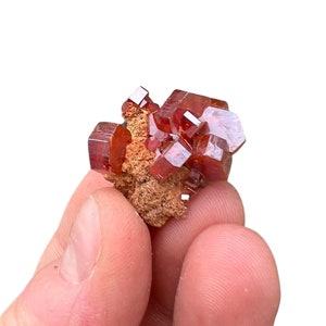 Vanadinite Cluster (1-75 grams) - Grade AA Vanadinite Crystal - Natural Vanadinite Crystal Cluster - Raw Vanadinite Crystal Specimen