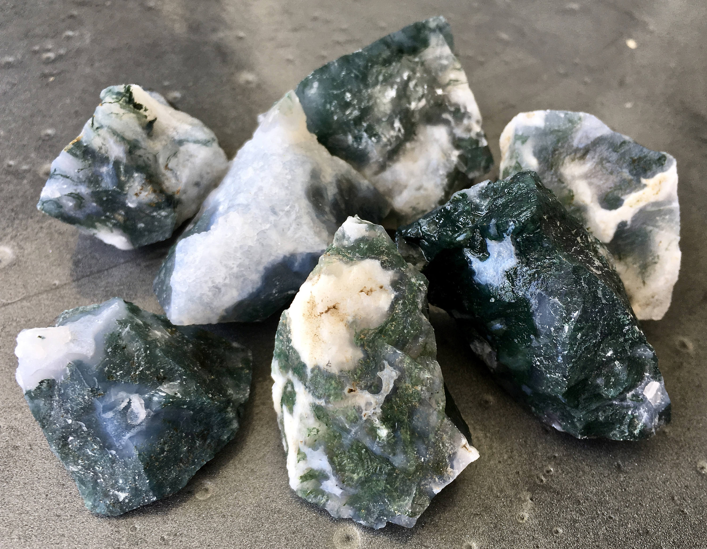 Raw Moss Agate Stone Raw Stones Raw Moss Agate Crystal Etsy
