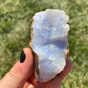 Raw Blue Lace Agate Stone Rough Blue Lace Agate Healing Crystals and Stones Raw Blue Lace Agate Slab Raw Agate Stone Blue Agate image 8