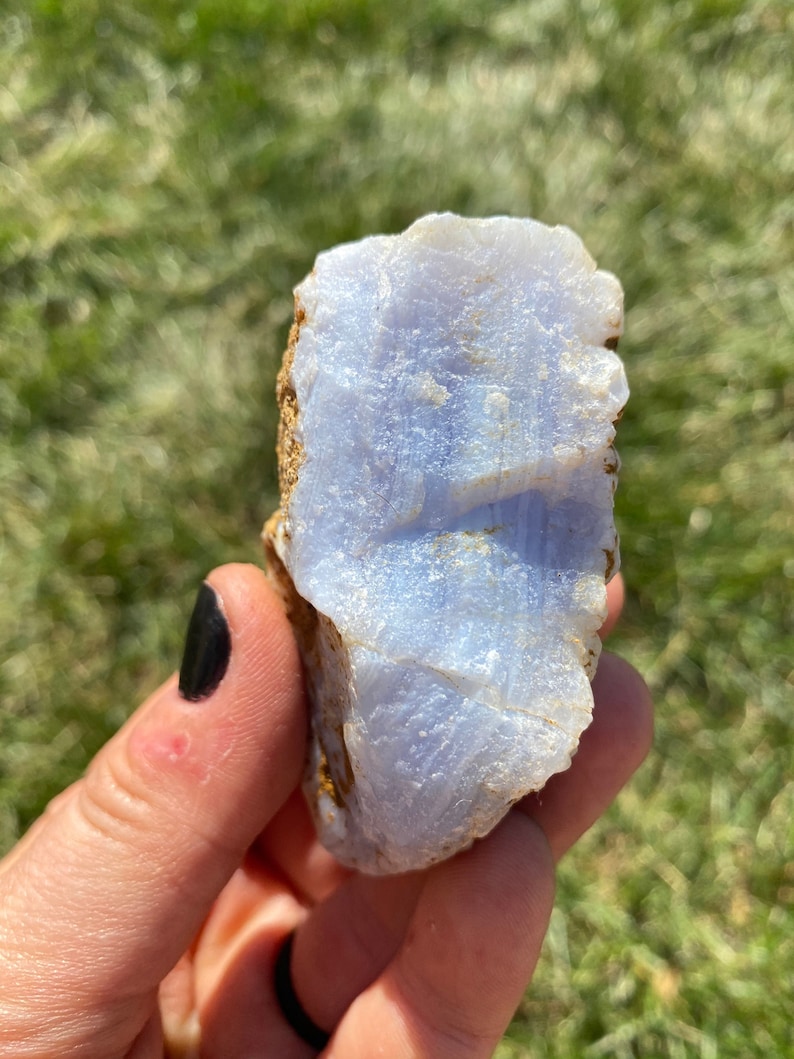 Raw Blue Lace Agate Stone Rough Blue Lace Agate Healing Crystals and Stones Raw Blue Lace Agate Slab Raw Agate Stone Blue Agate image 8