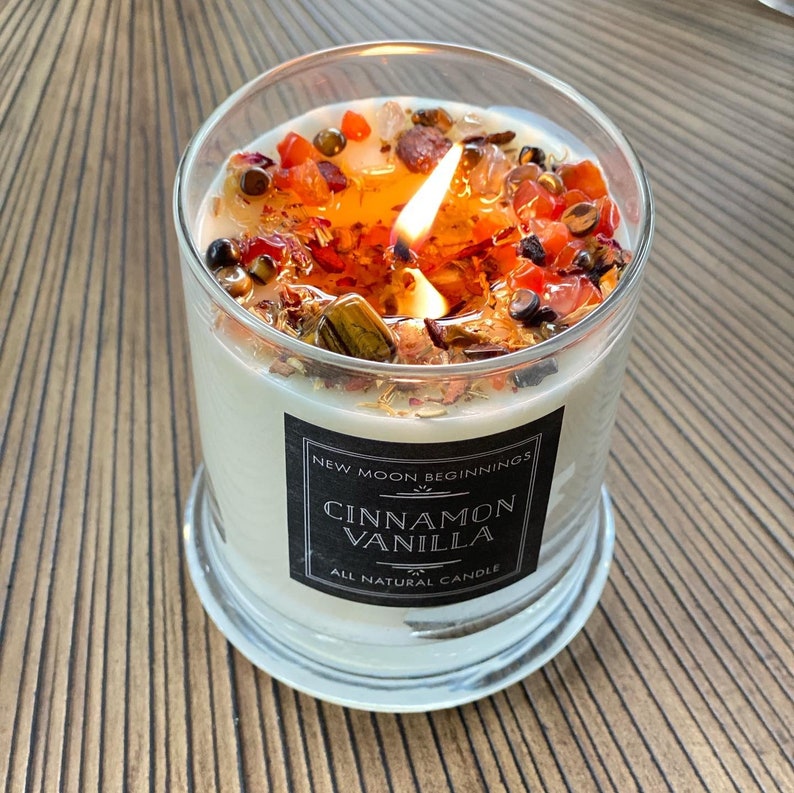 Cinnamon Vanilla Candles Fall Candles Crystal & Herb Etsy