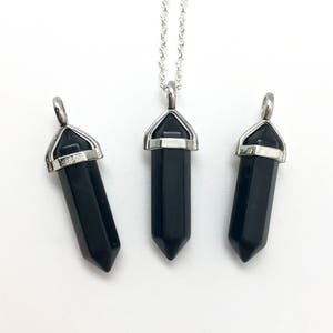 Black Tourmaline Necklace Black Tourmaline Point Pendant Polished Black Tourmaline Pendant Genuine Black Tourmaline Crystal Pendant image 4