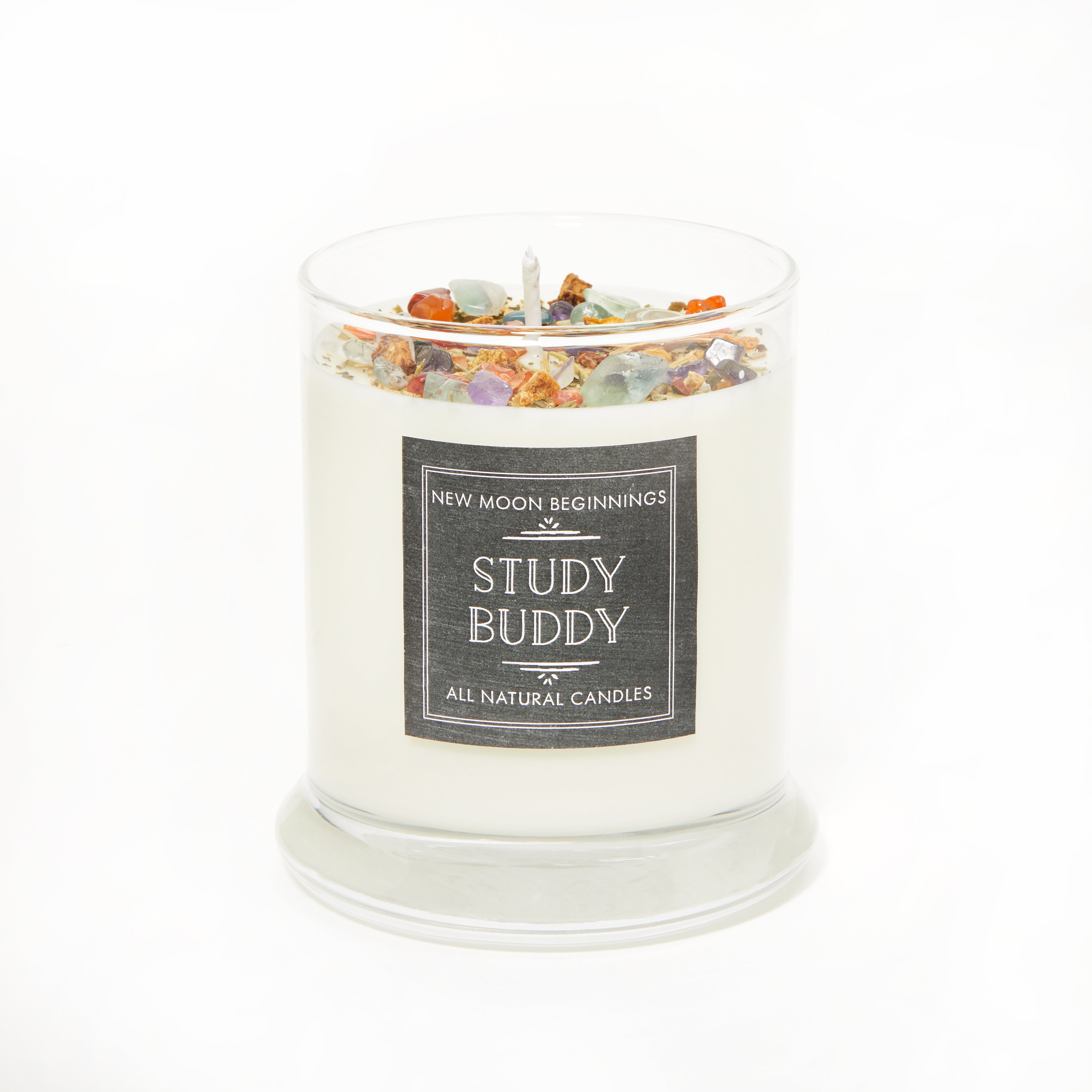 Study Buddy Candles Focus & concentration Crystal Herb Etsy