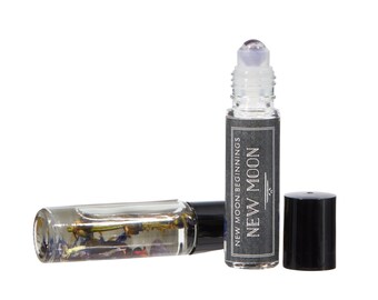 New Moon Oil Roller Bottle - New Beginnings and Manifestation Roller Bottle - Fragrance Oil - Body Oil - New Moon Ritual Oil - Roller Ball